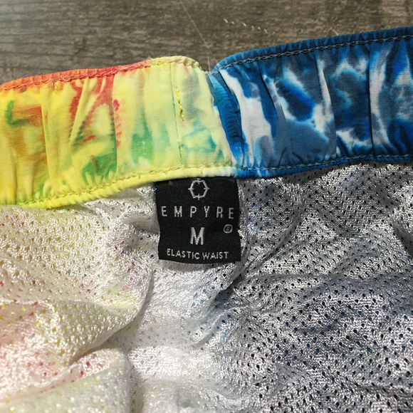 Empyre Tie Dye Swim Trunks Men’s M (Inseam 8) Lined Drawstring - Picture 9 of 11
